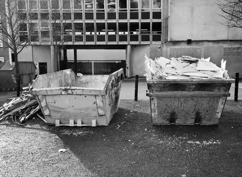 Different sizes of enclosed skips available for hire