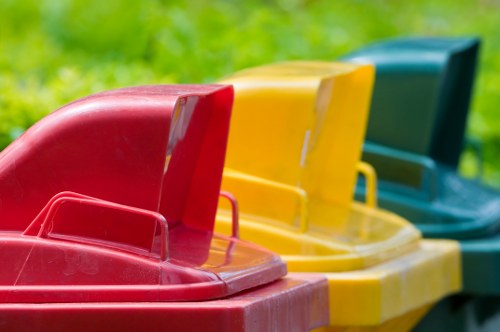 Sorted construction materials ready for recycling